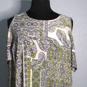 Paisley Print Cold Shoulder Dress